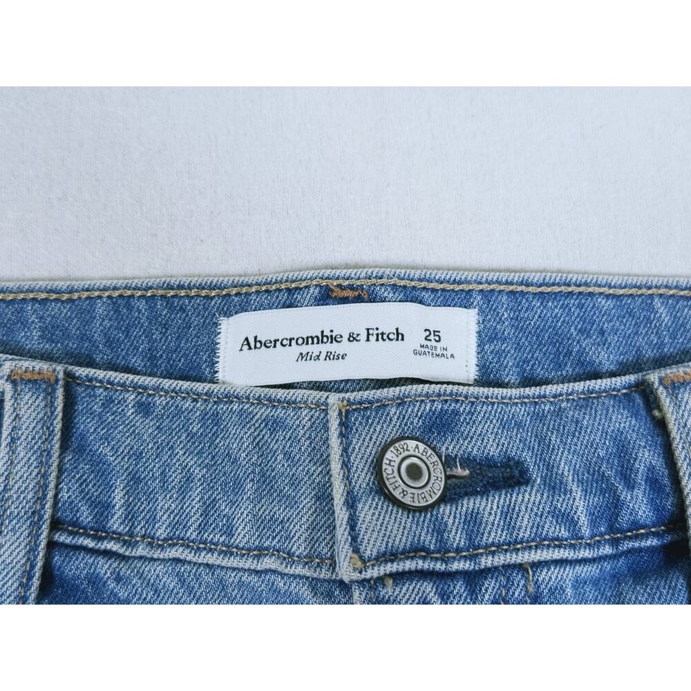 Abercrombie & Fitch Mid Rise Denim Mini Skirt Size 25 Blue Y2K Summer Festival - Picture 3 of 7